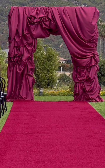 Draping > flowers:  Dare I say that sometimes  flowers may not be needed?  What do you think?